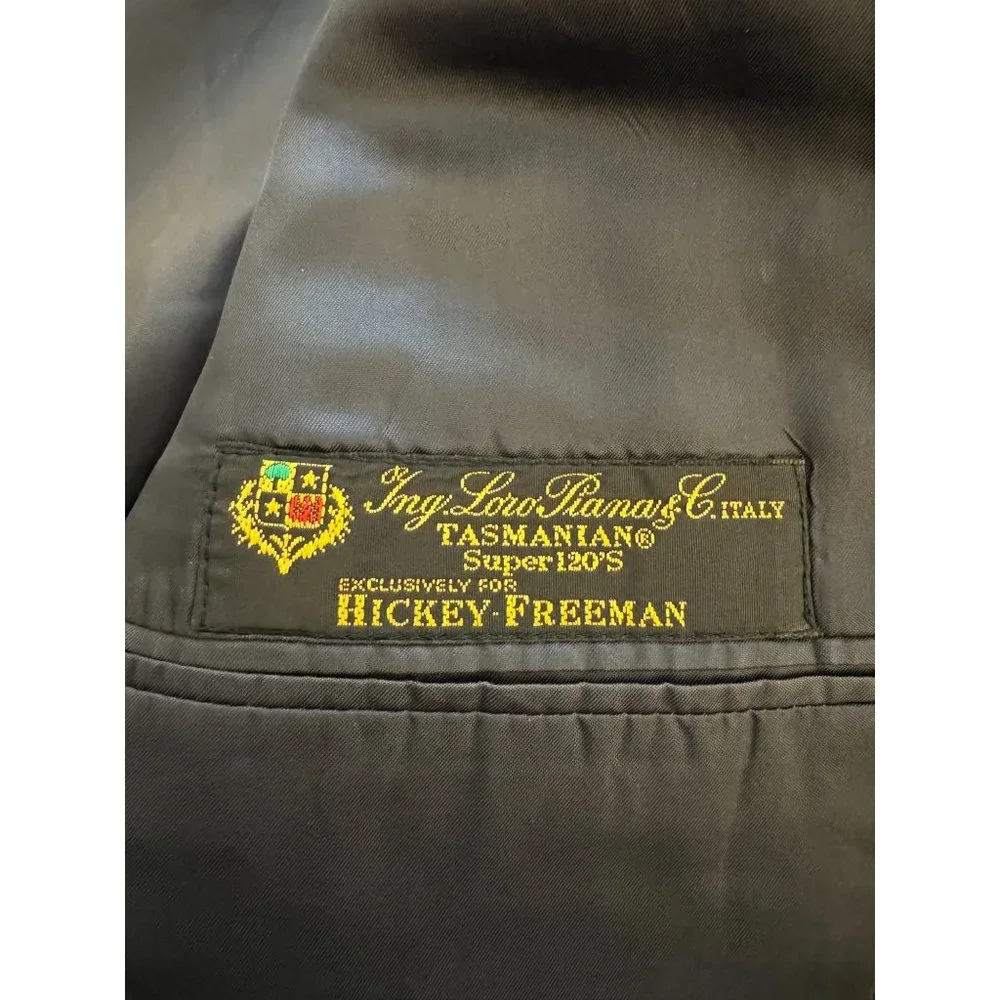VTG Hickey Freeman Loro Piana Wool Sport Coat Men 41S‎ Herringbone Jacket Blazer